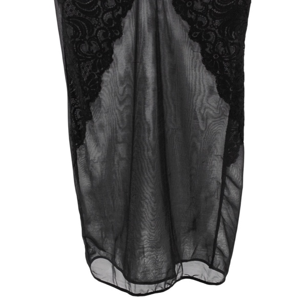 Natori Black Lace Goth Fairy Sheer Chemise Special Occasion Size S - Picture 4 of 9